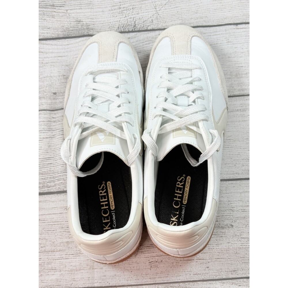 Skechers Women’s Hotshot Kickoff White Gum Sole Sneakers Court Shoes Size 11 - Picture 6 of 9